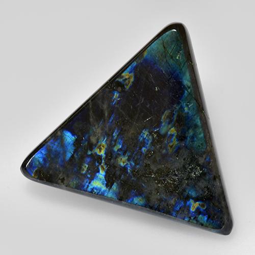 11.70 ct Multicolor Spectrolite Stone, Natural Spectrolite in Trillion Cabochon Shape for Sale