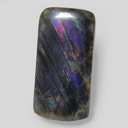 7.54 ct Multicolor Spectrolite Gemstone, Spectrolite Gem in Cushion Cabochon Shape for Sale.