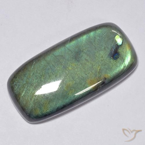 37.6 ct Cushion Spectrolite, 45 x 24 mm From Finland, Photo A