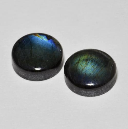 Spectrolite Gemstones in 8.5 mm (calibrated) Size for Sale, Spectrolite Stones in Multicolor Color