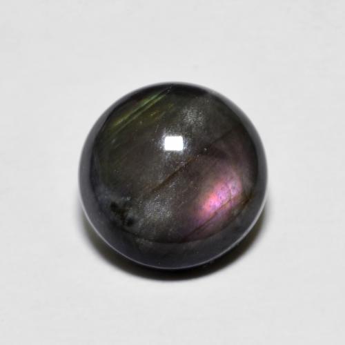 Spettrolite multicolore taglio rotondo da 1,72 ct dalla Finlandia, dimensione 7,9mm, pietra preziosa naturale non trattati , purezza Opaque, spettrolite Cabochon rotondo da 1 pz, durezza Mohs di 6 - 6,5, Photo A