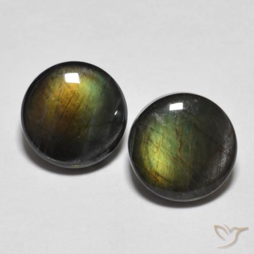 3.74 ct Round Spectrolite, 8.3 mm From Finland, Photo A
