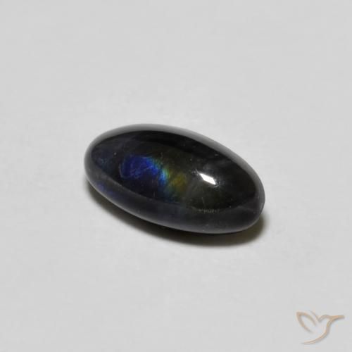 0.77 ct Multicolor Spectrolite Stone, Natural Spectrolite in Oval Cabochon Shape for Sale