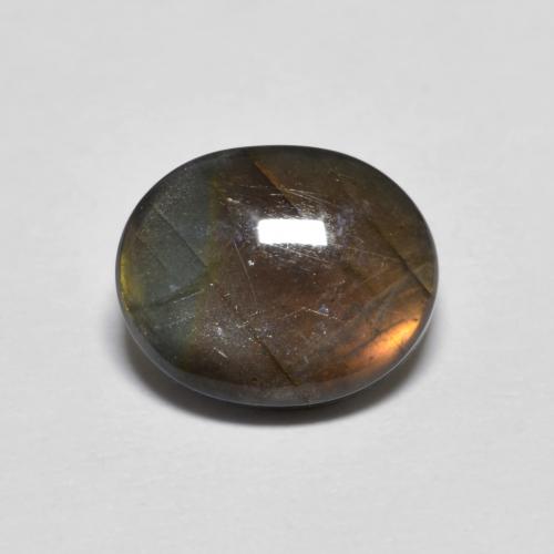 2.20 ct Multicolor Spectrolite Stone, Natural Spectrolite in Oval Cabochon Shape for Sale