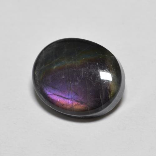 Spettrolite Ovale cabochon da 2,36 ct dalla Finlandia, dimensione 10,1 x 8,3mm, purezza Opaque, pietra preziosa naturale non trattati, spettrolite 1pc in colore Multicolore, durezza Mohs di 6 - 6,5, Photo A