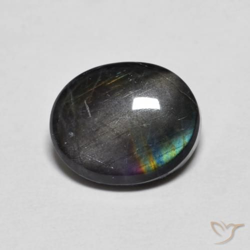 2.27 ct Multicolor Spectrolite, 10.1 x 8.3 mm Oval Cut From Finland, Photo A