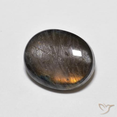 2.38 ct Multicolor Spectrolite Stone, Natural Spectrolite in Oval Cabochon Shape for Sale