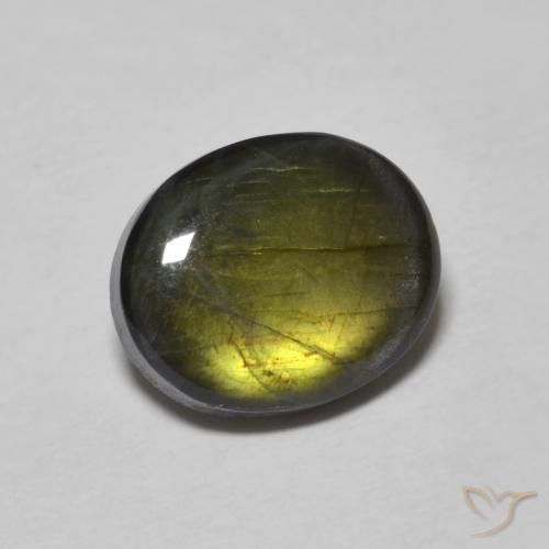2.16 ct Multicolor Spectrolite Stone, Natural Spectrolite in Oval Cabochon Shape for Sale