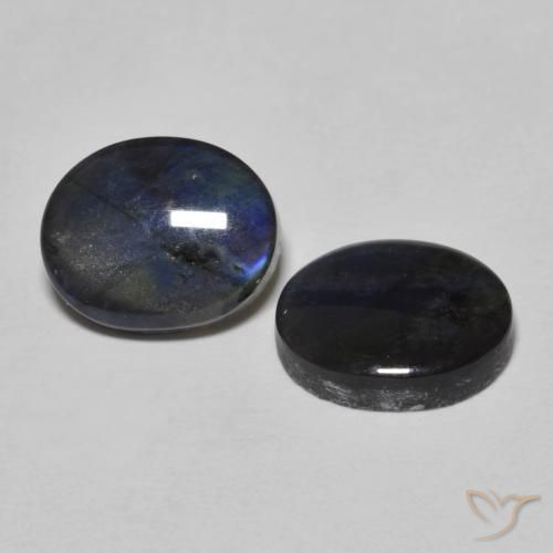 4.29 ctw Multicolor Spectrolite Stones, Natural Spectrolite in Oval Cabochon Shape for Sale