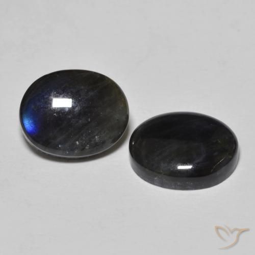 4.32 ctw Multicolor Spectrolite Stones, Natural Spectrolite in Oval Cabochon Shape for Sale
