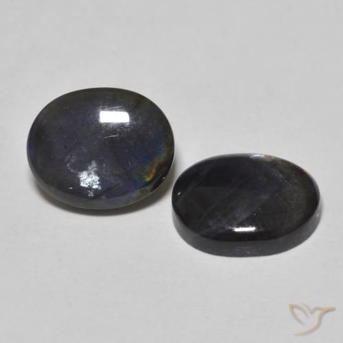 4.24 ctw Multicolor Spectrolite Stones, Natural Spectrolite in Oval Cabochon Shape for Sale