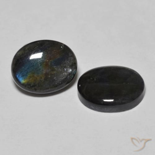 4.18 ctw Multicolor Spectrolite Stones, Natural Spectrolite in Oval Cabochon Shape for Sale