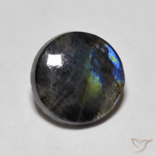 2.31 ct Multicolor Spectrolite Stone, Natural Spectrolite in Round Cabochon Shape for Sale