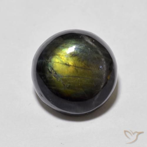 Spettrolite Cabochon rotondo da 2,81 ct dalla Finlandia, dimensione 9,1mm, purezza Opaque, pietra preziosa naturale non trattati, Spettrolite 1pc in colore Multicolore, durezza Mohs di 6 - 6,5, Photo A