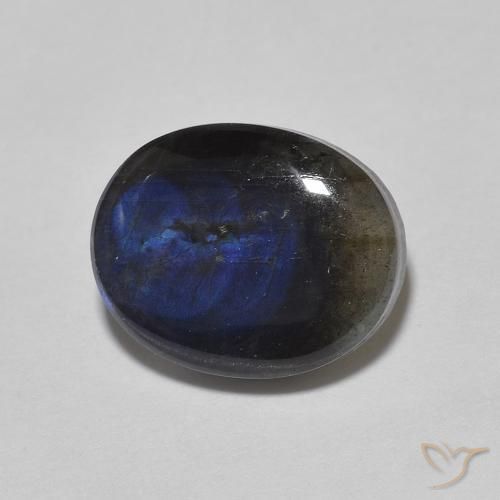 2.18 ct Multicolor Spectrolite Stone, Natural Spectrolite in Oval Cabochon Shape for Sale
