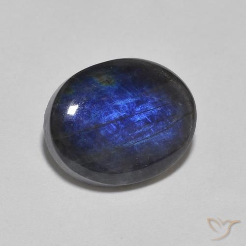 2.13 ct Multicolor Spectrolite Stone, Natural Spectrolite in Oval Cabochon Shape for Sale