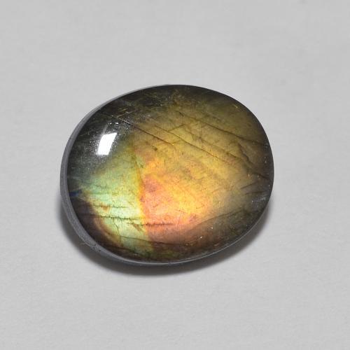 9,9 x 8,2mm Spettrolite multicolore Ovale cabochon dalla Finlandia, peso di 1,83 ct, pietra preziosa naturale non trattati in purezza Opaque, Spettrolite 1pz - il colore è Multicolore, durezza Mohs di 6 - 6,5, Photo A