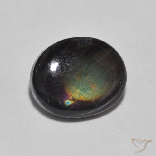 2.15 ct Multicolor Spectrolite Stone, Natural Spectrolite in Oval Cabochon Shape for Sale