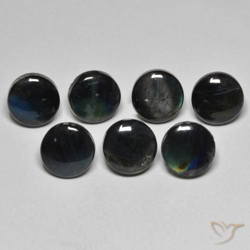Spectrolite Gemstones in 8.5 mm (calibrated) Size for Sale, Spectrolite Stones in Multicolor Color