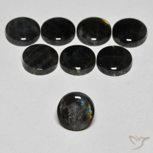 1.62 ct Multicolor Spectrolite Stone, Natural Spectrolite in Round Cabochon Shape for Sale