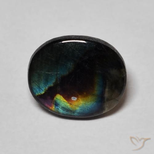 1.98 ct Oval Spectrolite, 10 x 8.3 mm From Finland, Photo A