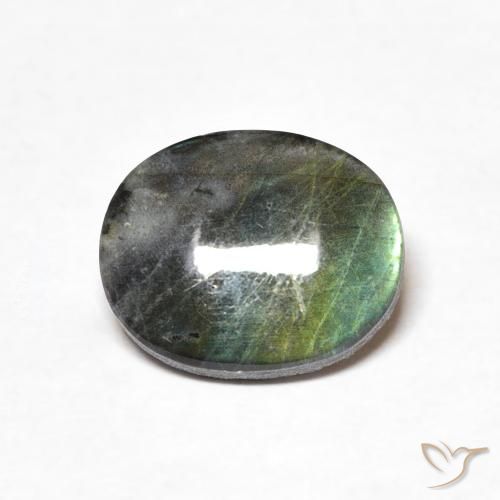 1.83 ct Multicolor Spectrolite Stone, Natural Spectrolite in Oval Cabochon Shape for Sale