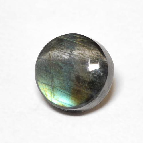 1.34 ct Multicolor Spectrolite Stone, Natural Spectrolite in Round Cabochon Shape for Sale