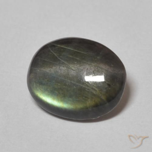 1.37 ct Multicolor Spectrolite Stone, Natural Spectrolite in Oval Cabochon Shape for Sale