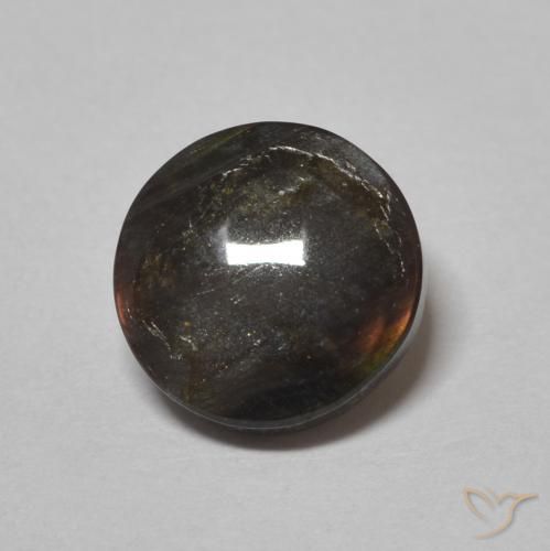 8mm Spettrolite multicolore Cabochon rotondo dalla Finlandia, peso di 1,51 ct, pietra preziosa naturale non trattati in purezza Opaque, Spettrolite 1pz - il colore è Multicolore, durezza Mohs di 6 - 6,5, Photo A