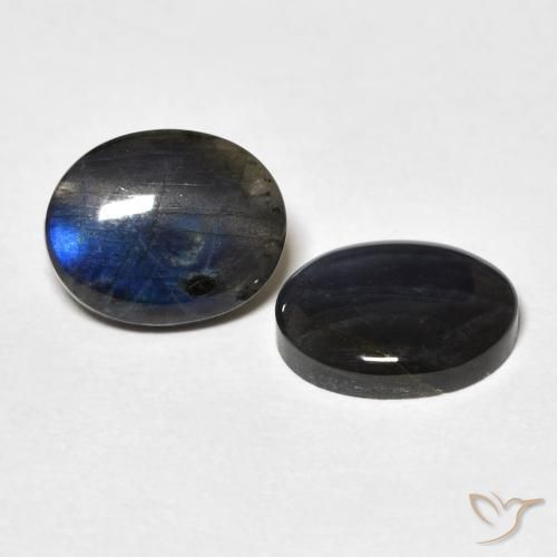3.91 ctw Multicolor Spectrolite Stones, Natural Spectrolite in Oval Cabochon Shape for Sale