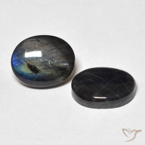 4.34 ctw Multicolor Spectrolite Stones, Natural Spectrolite in Oval Cabochon Shape for Sale