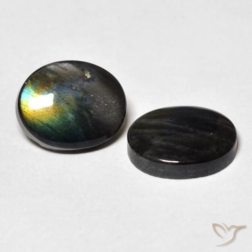 4.37 ctw Multicolor Spectrolite Stones, Natural Spectrolite in Oval Cabochon Shape for Sale