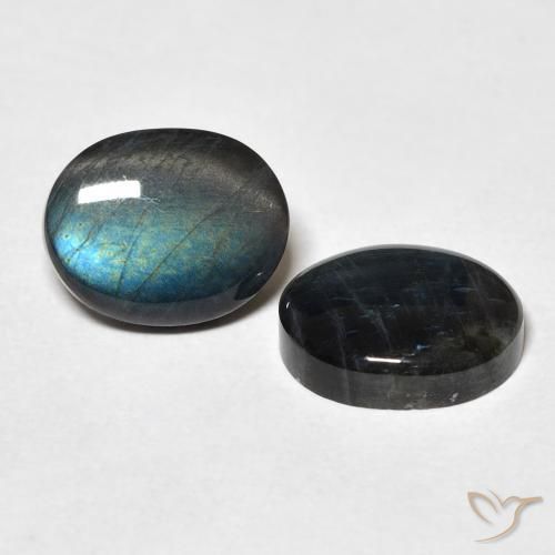 4.43 ctw Multicolor Spectrolite Stones, Natural Spectrolite in Oval Cabochon Shape for Sale