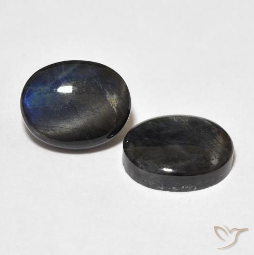 4.38 ctw Multicolor Spectrolite Stones, Natural Spectrolite in Oval Cabochon Shape for Sale