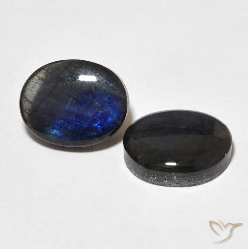 4.56 ctw Multicolor Spectrolite Stones, Natural Spectrolite in Oval Cabochon Shape for Sale