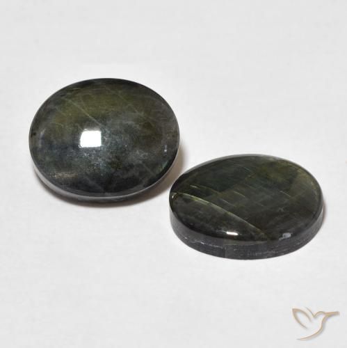 4.29 ctw Multicolor Spectrolite Stones, Natural Spectrolite in Oval Cabochon Shape for Sale