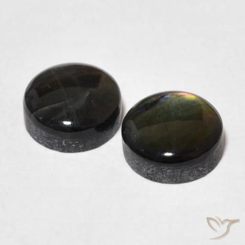 Spectrolite Gemstones in 6 mm (calibrated) Size for Sale, Spectrolite Stones in Multicolor Color