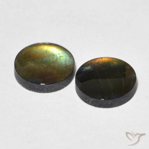 Spectrolite Gemstones in 8 mm (calibrated) Size for Sale, Spectrolite Stones in Multicolor Color
