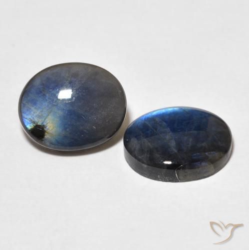 4.19 ctw Multicolor Spectrolite Stones, Natural Spectrolite in Oval Cabochon Shape for Sale