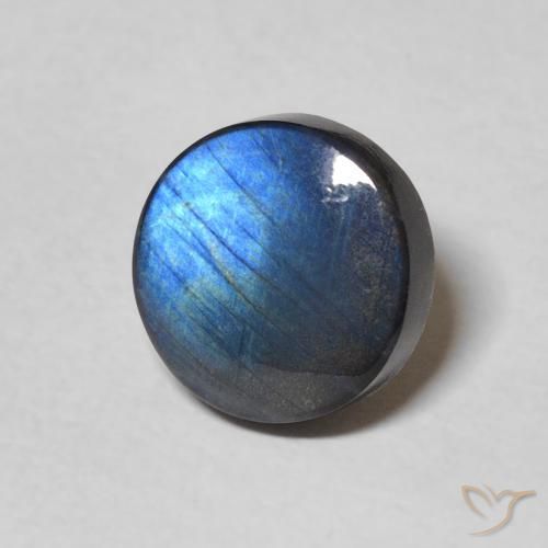 2.34 ct Multicolor Spectrolite Stone, Natural Spectrolite in Round Cabochon Shape for Sale