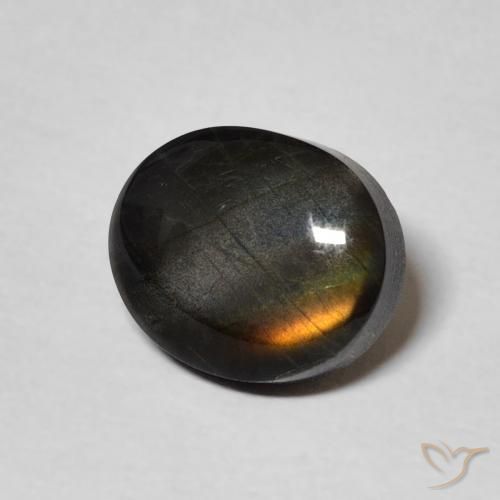 2.27 ct Multicolor Spectrolite Stone, Natural Spectrolite in Oval Cabochon Shape for Sale