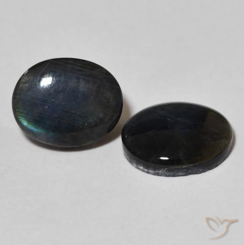 4.22 ctw Multicolor Spectrolite Stones, Natural Spectrolite in Oval Cabochon Shape for Sale