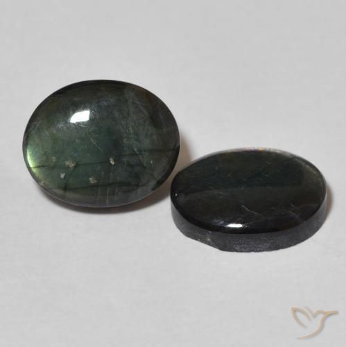 4.26 ctw Multicolor Spectrolite Stones, Natural Spectrolite in Oval Cabochon Shape for Sale