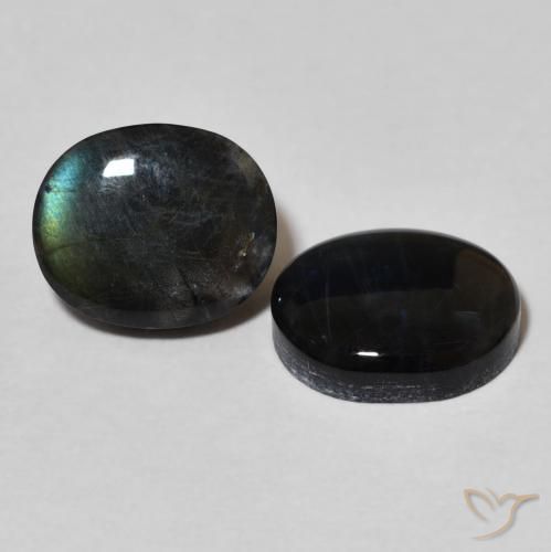 4.39 ctw Multicolor Spectrolite Stones, Natural Spectrolite in Oval Cabochon Shape for Sale