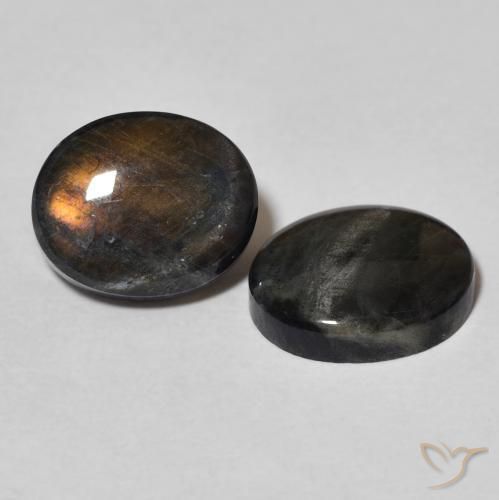 4.38 ctw Multicolor Spectrolite Stones, Natural Spectrolite in Oval Cabochon Shape for Sale