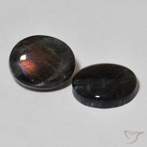 4.18 ctw Multicolor Spectrolite Stones, Natural Spectrolite in Oval Cabochon Shape for Sale