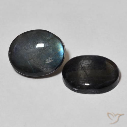 4.01 ctw Multicolor Spectrolite Stones, Natural Spectrolite in Oval Cabochon Shape for Sale