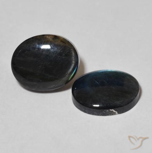 4.18 ctw Multicolor Spectrolite Stones, Natural Spectrolite in Oval Cabochon Shape for Sale