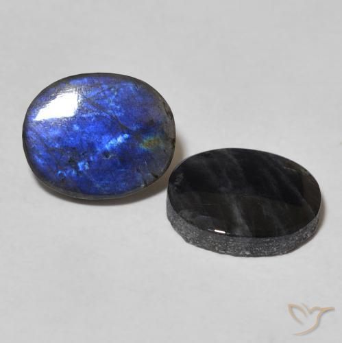 3.76 ctw Multicolor Spectrolite Stones, Natural Spectrolite in Oval Cabochon Shape for Sale