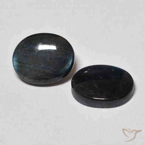 4.09 ctw Multicolor Spectrolite Stones, Natural Spectrolite in Oval Cabochon Shape for Sale